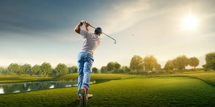 man playing golf